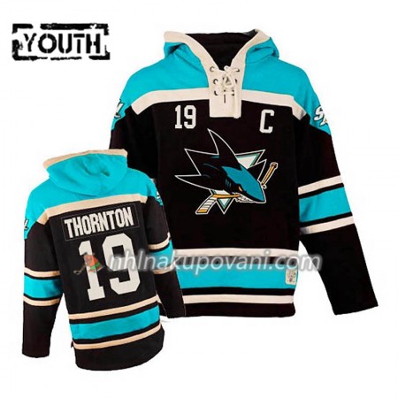 San Jose Sharks Joe Thornton 19 Černá Sawyer Mikiny Hooded - Dětské